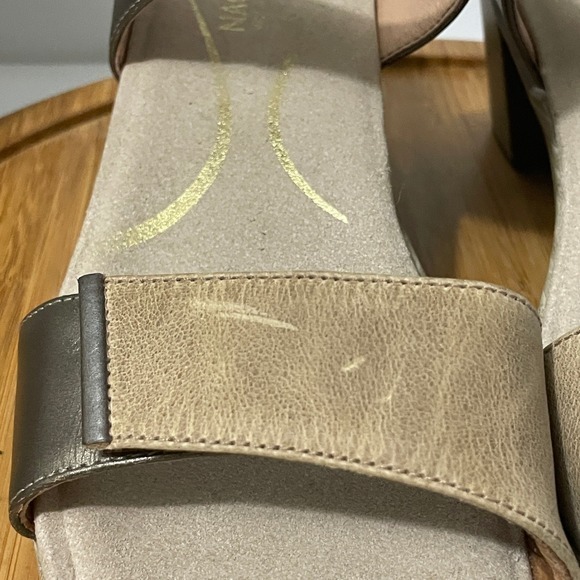 NAOT Intact Bronze Leather Sandal Women's 11 Metallic Strappy Coastal Block Heel - Picture 4 of 10